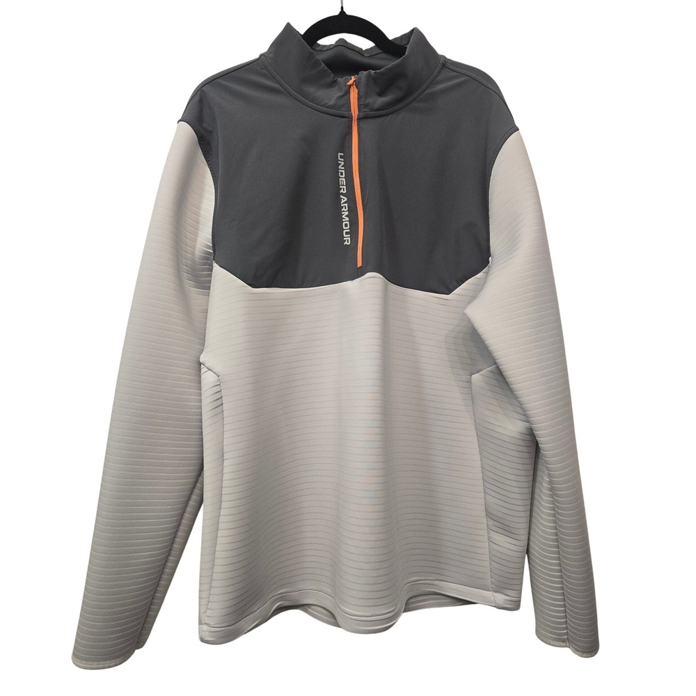 Under Armour Golf XXL 2XL Charcoal White Orange 1/2 Zip Golfcore Sportcore Gym